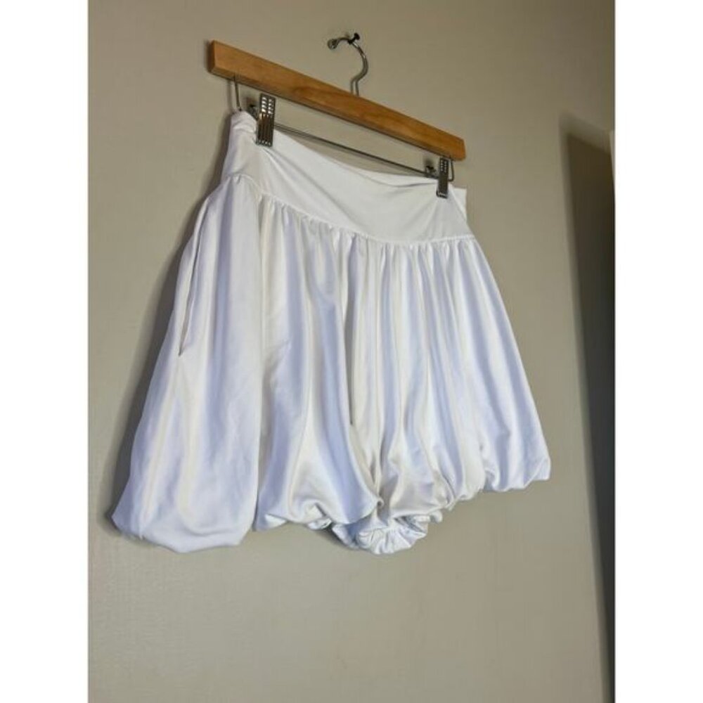 NWT Susana Monaco Smocked Elastic Waistband Back Poplin Bubble Short White - Picture 3 of 8